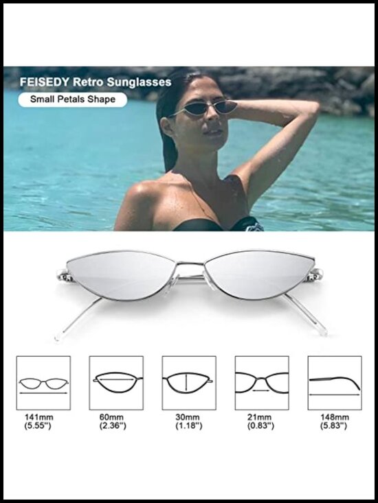 Retro Small Petals Arc Temple Sunglasses UV400 Protection Lightweight Metal main image 6